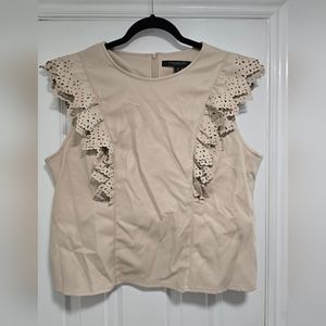 Marc New York Women's Cream Blouse size XL cropped fit
